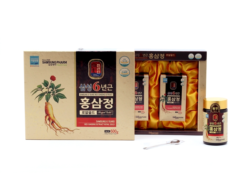 Cao Hồng Sâm Samsung Hàn Quốc hộp 2 lọ * 250g (Samsung 6 years red ginseng extract royal gold) 6 cao hong sam 6 nam tuoi Jeong Royal Gold Samsung 250 g x 2 lo hop giay 1